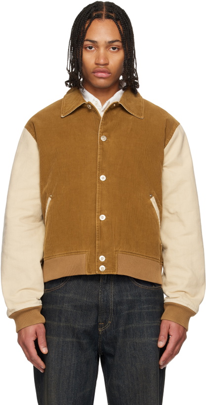 Photo: Wales Bonner Tan 'The Homecoming Varsity' Jacket