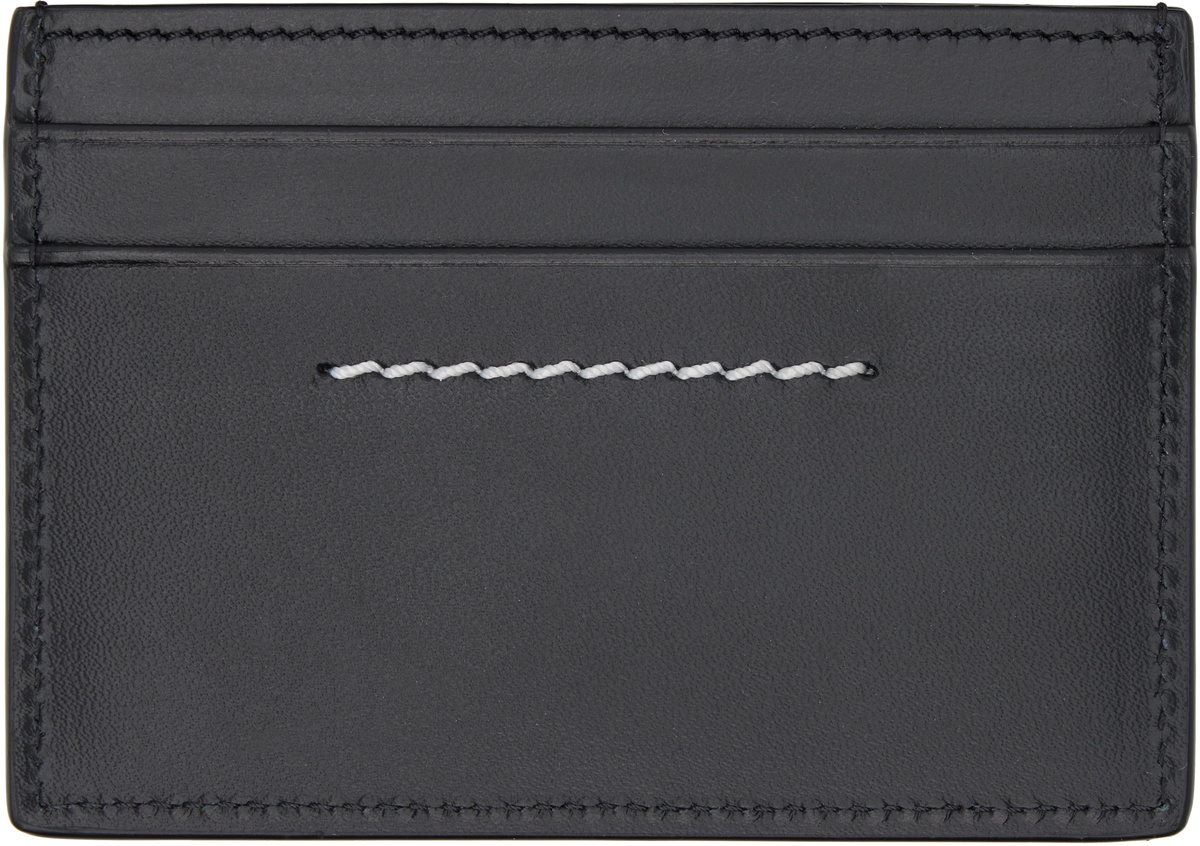 MM6 Maison Margiela Black Numeric Leather Card Holder
