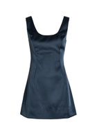 Reformation Franceska Satin Mini Dress Dark Blue