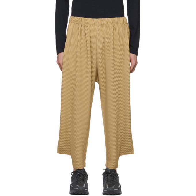 Photo: Homme Plisse Issey Miyake Beige Pleat Notched Trousers