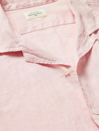 Hartford - Palm Mc Pat Camp-Collar Linen Shirt - Pink