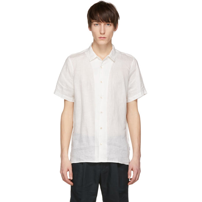 Photo: PS by Paul Smith White Short Sleeve Linen Shirt 