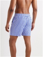 Derek Rose - Mid-Length Striped Swim Shorts - Blue