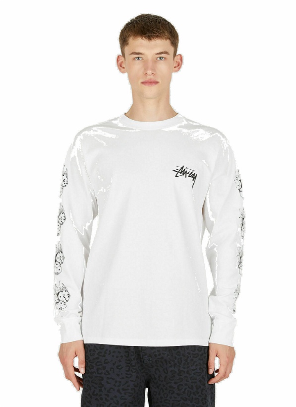 Photo: Fire Dice Long Sleeve T-Shirt in White