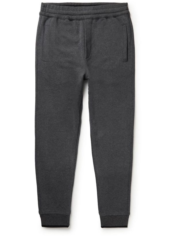 Photo: Brioni - Tapered Cotton-Blend Jersey Sweatpants - Gray