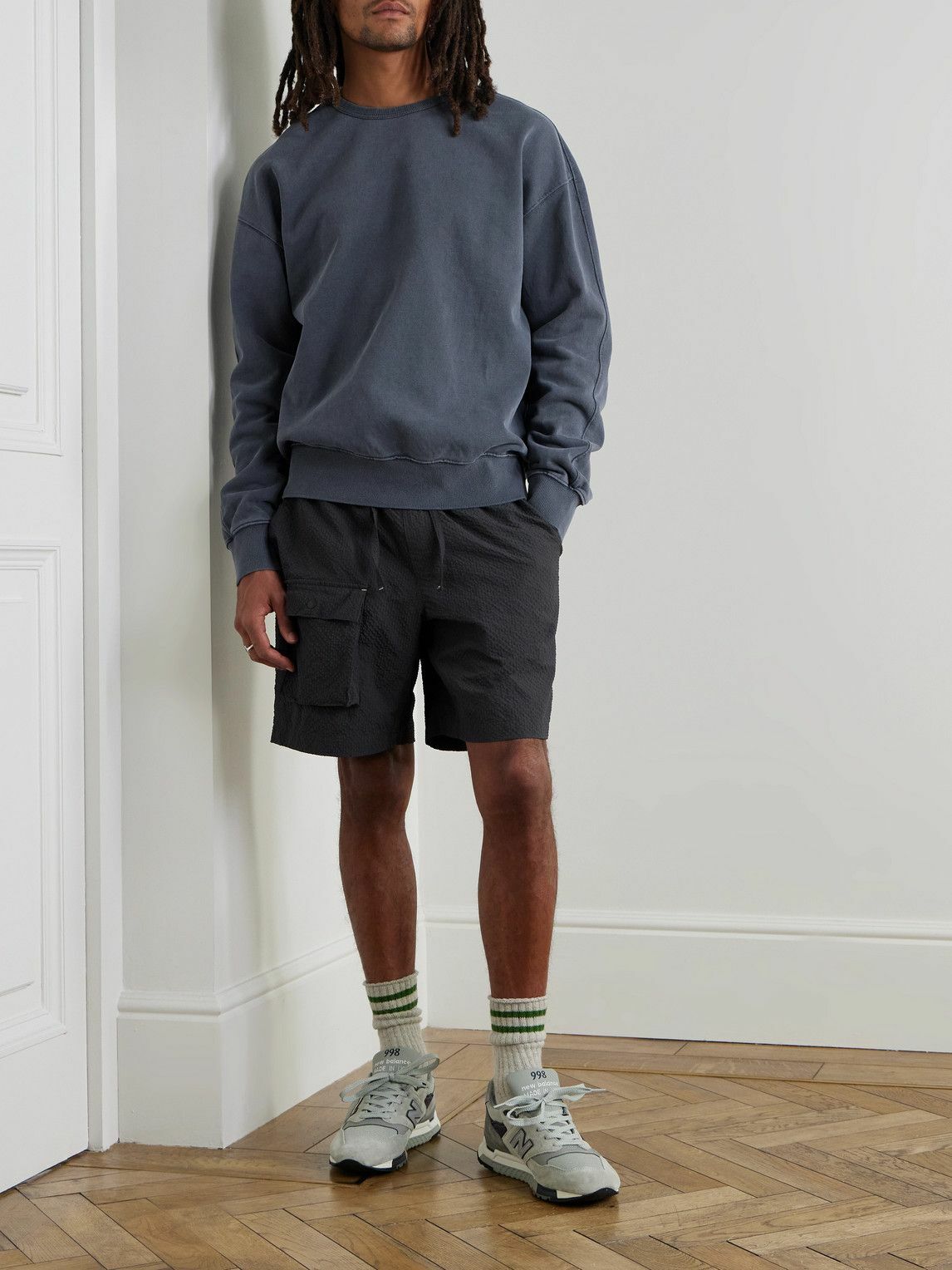 FrizmWORKS - OG Pigment-Dyed Cotton-Jersey Sweatshirt - Blue