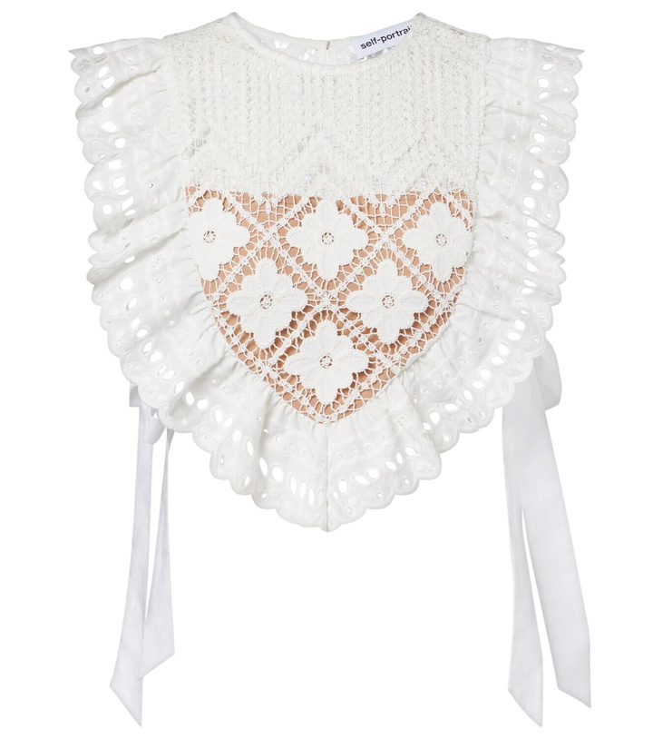 Photo: Self-Portrait Crochet ruffled crop top