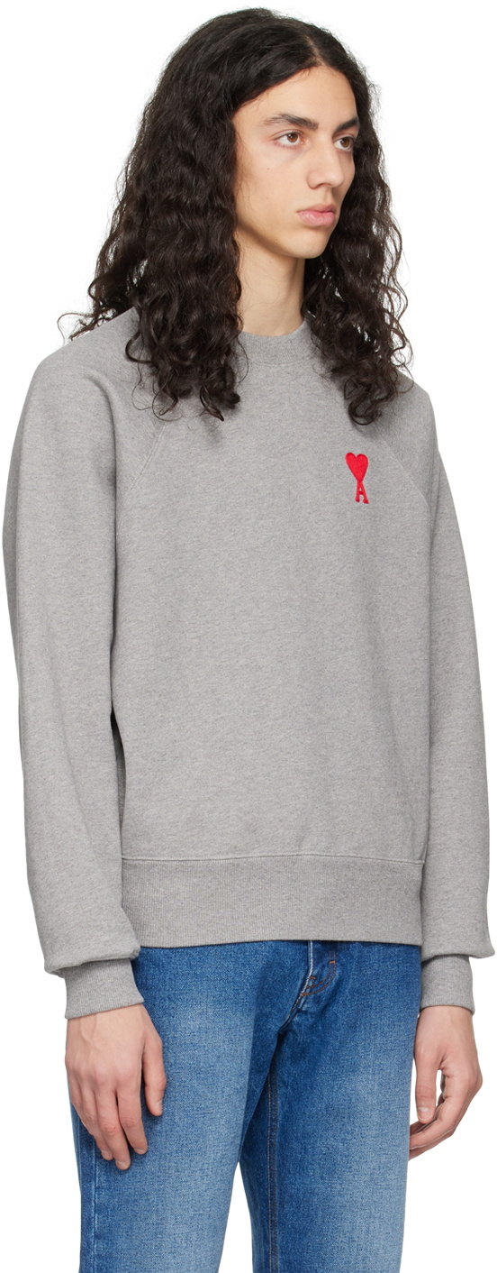 AMI Paris Gray Ami de Cœur Sweatshirt