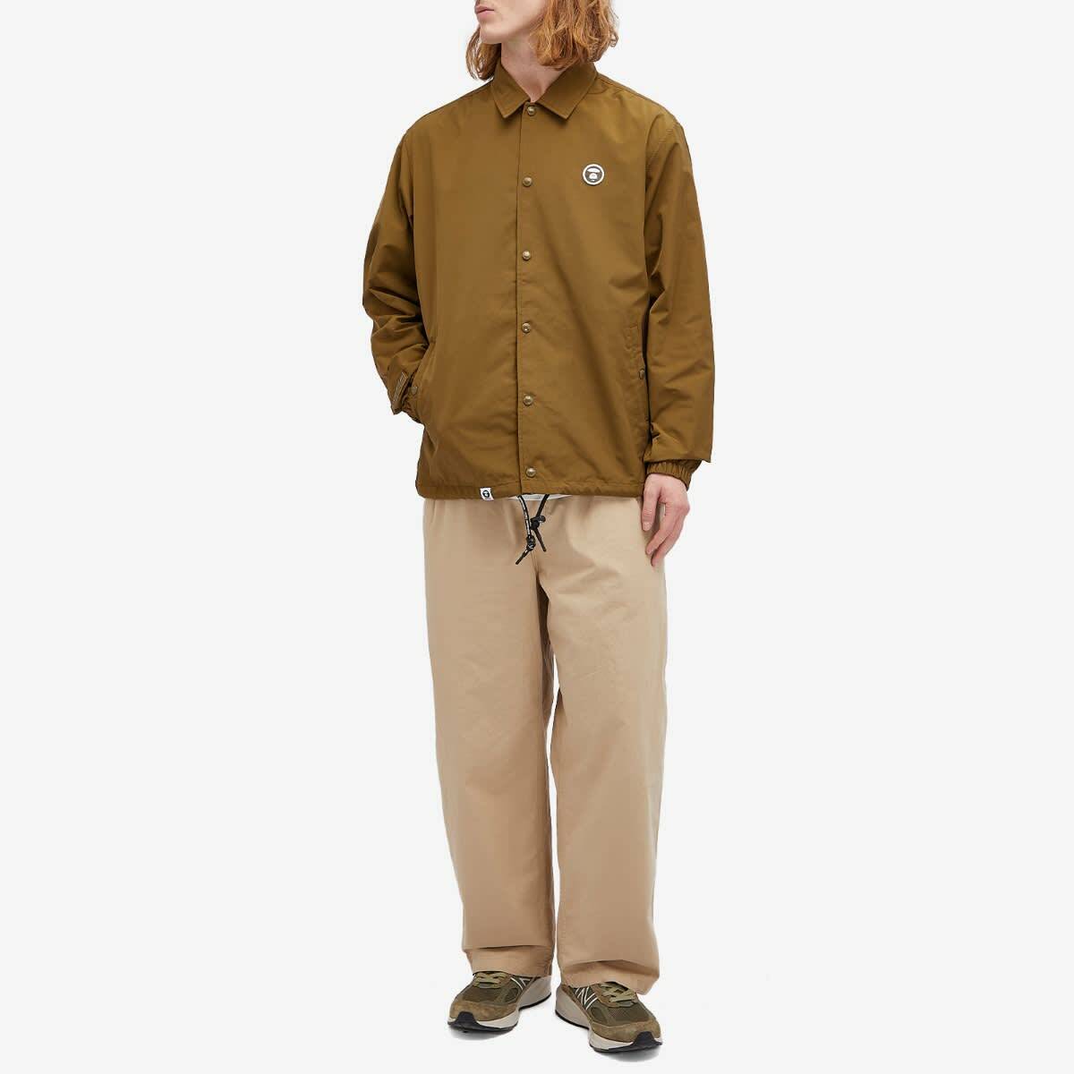 Men's AAPE Now Lightweight Coach Jacket in Green (Brown)