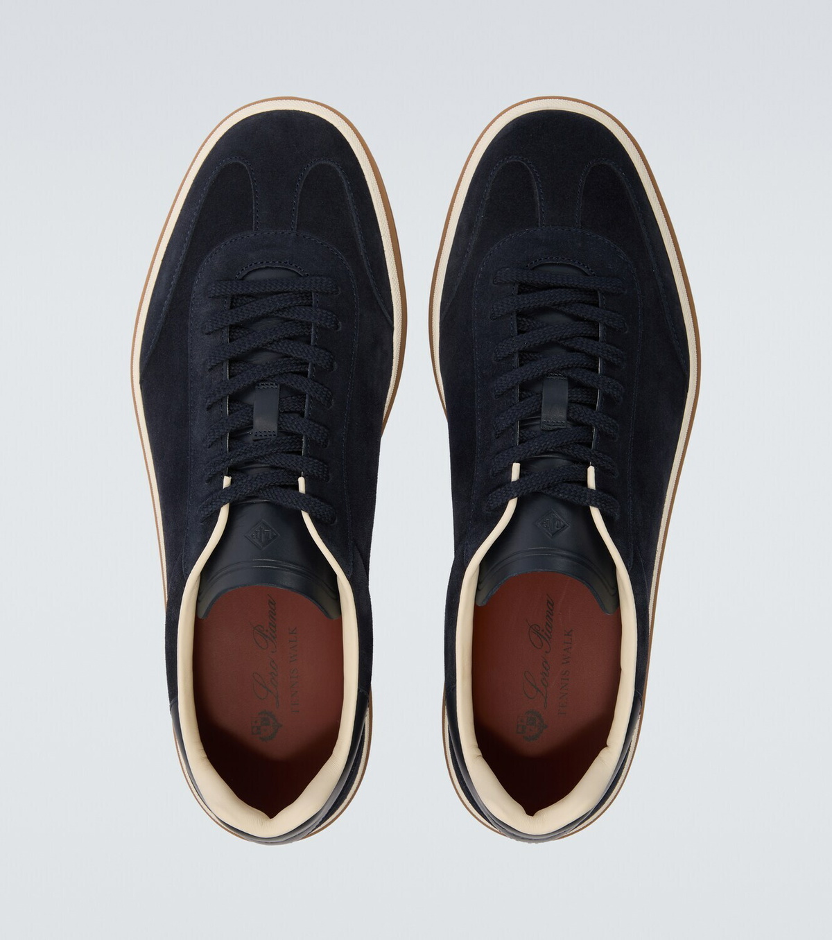 Loro Piana Tennis leather-trimmed suede sneakers