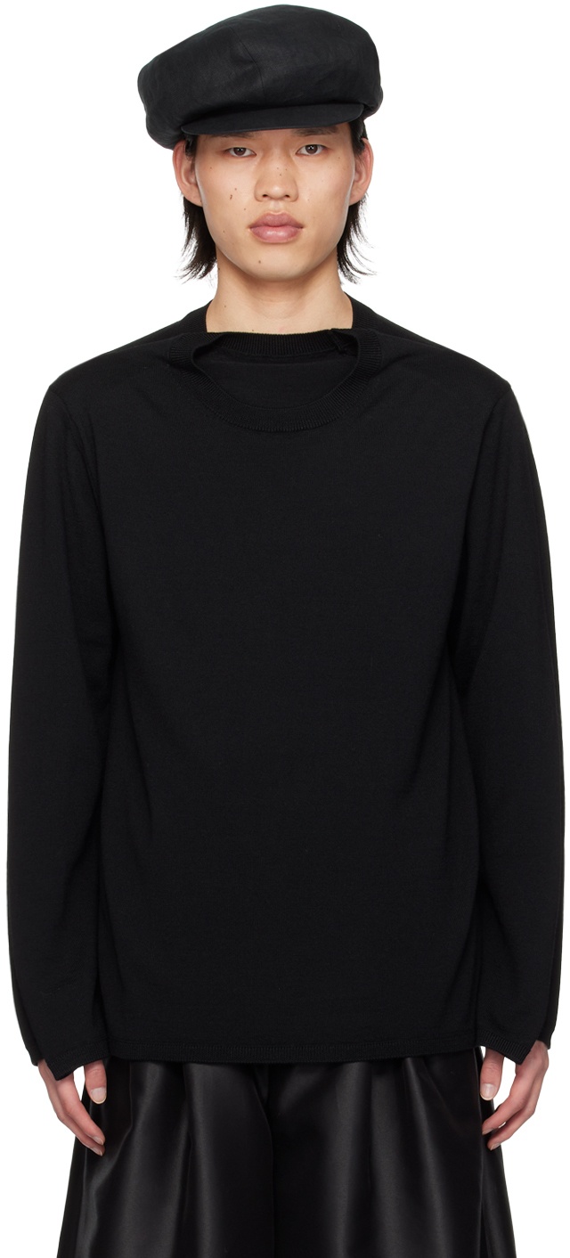 Photo: Comme des Garçons Homme Plus Black Layered Sweater