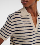 Velvet Striped cashmere polo sweater