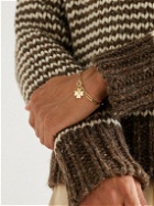 Foundrae - Classic Fob Clip Chain and Four Heart Clover Gold Diamond Bracelet