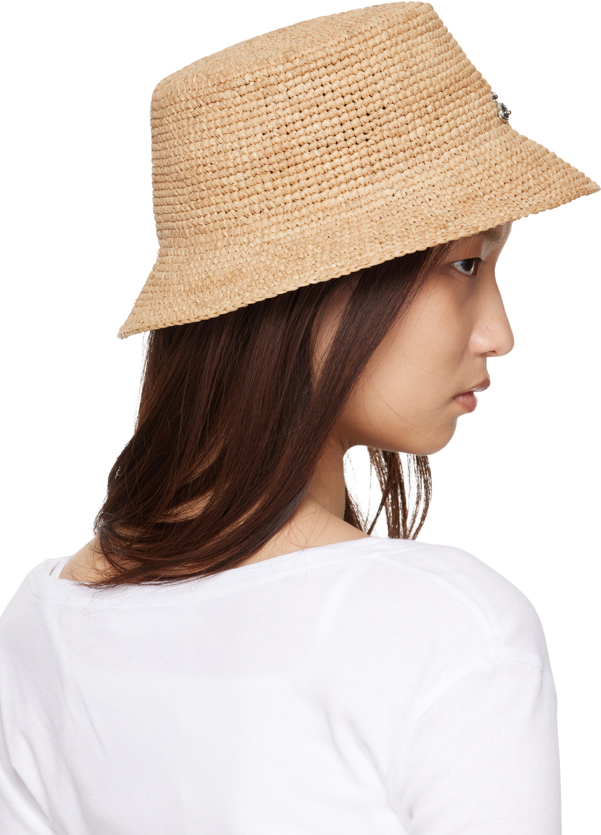 Vivienne Westwood Beige Raffia Bucket Hat
