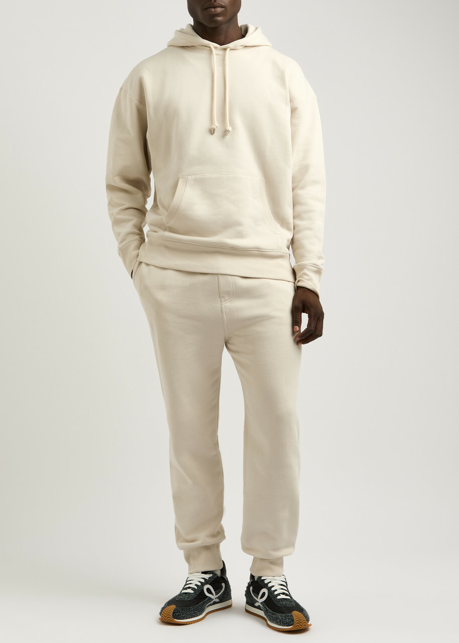 Loewe Anagram Hooded Cotton Sweatshirt Cream