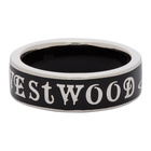 Vivienne Westwood Silver and Black Conduit Street Ring