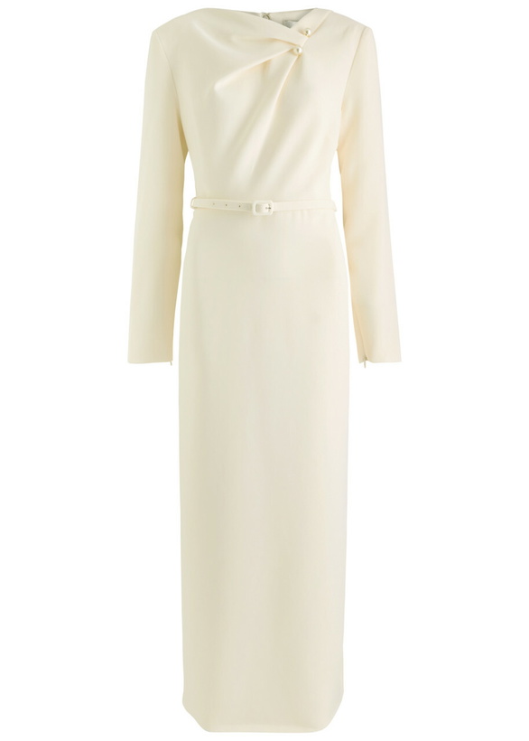 Roland Mouret Embellished Crepe Midi Dress Cream Roland Mouret