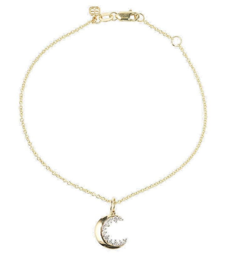Photo: Sydney Evan Crescent Moon 14kt gold and white gold chain necklace with diamonds