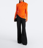 Mugler Caped wool-blend top