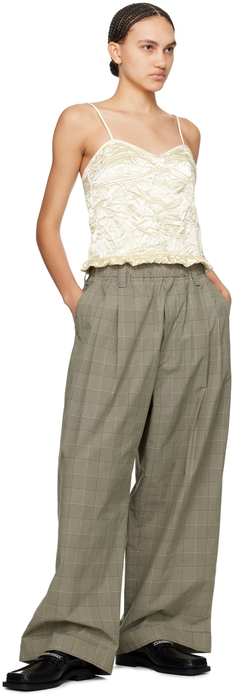 Meryll Rogge Taupe Check Trousers