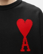 Ami Paris Ami De Coeur Crewneck Sweater Black - Mens - Pullovers