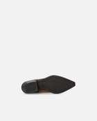 Pinko Cowboy Ankle Boots In Suede Laminated Gold