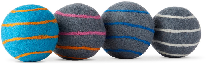 Photo: Ware of the Dog Grey Striped Boiled Wool Ball Set
