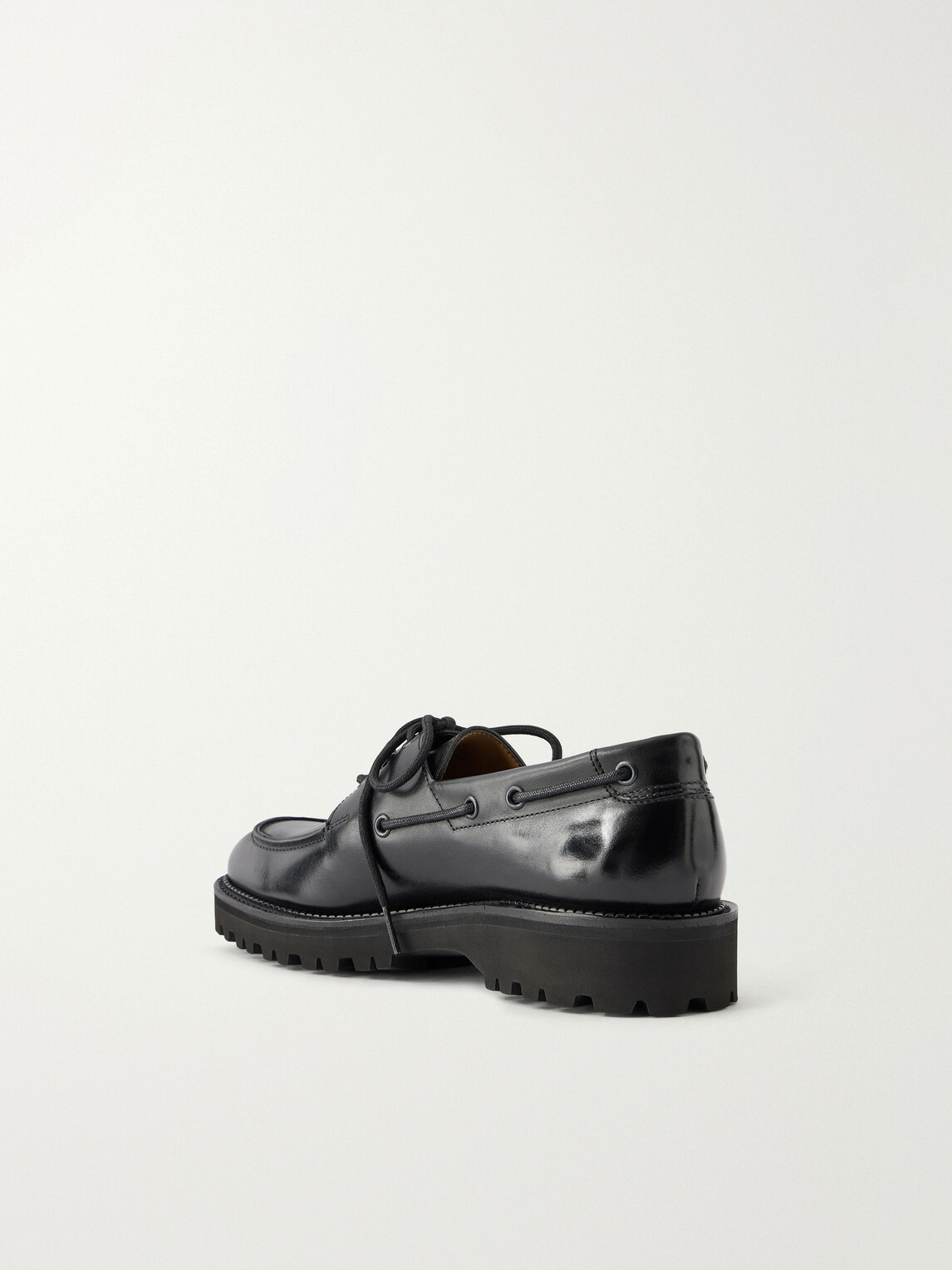 John Lobb - Tide Leather Boat Shoes - Black