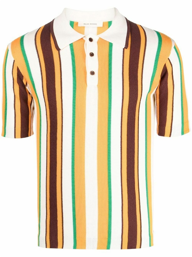 Photo: WALES BONNER - Optimist Striped Cotton Polo Shirt
