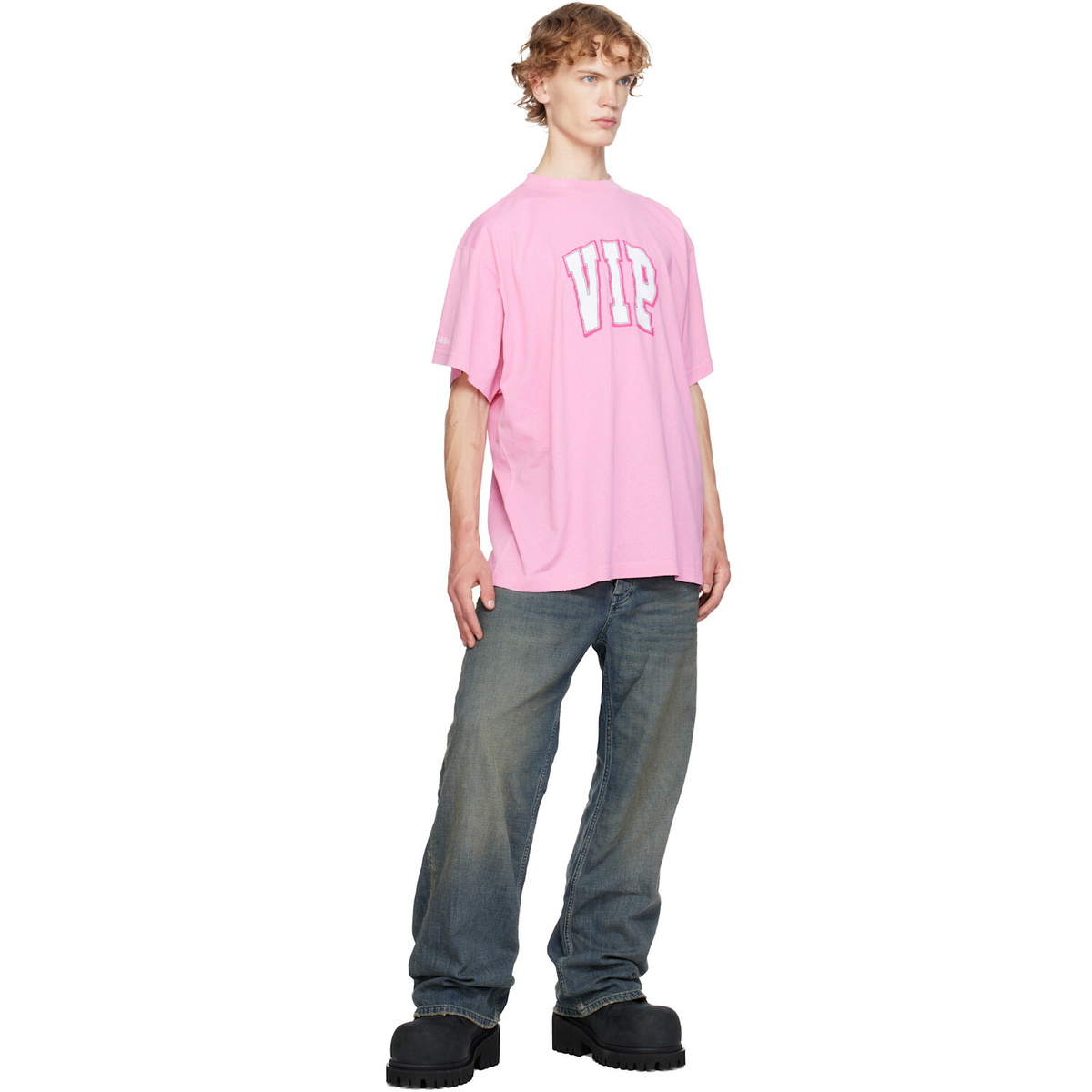 Balenciaga Pink 'VIP' Oversized T-shirt