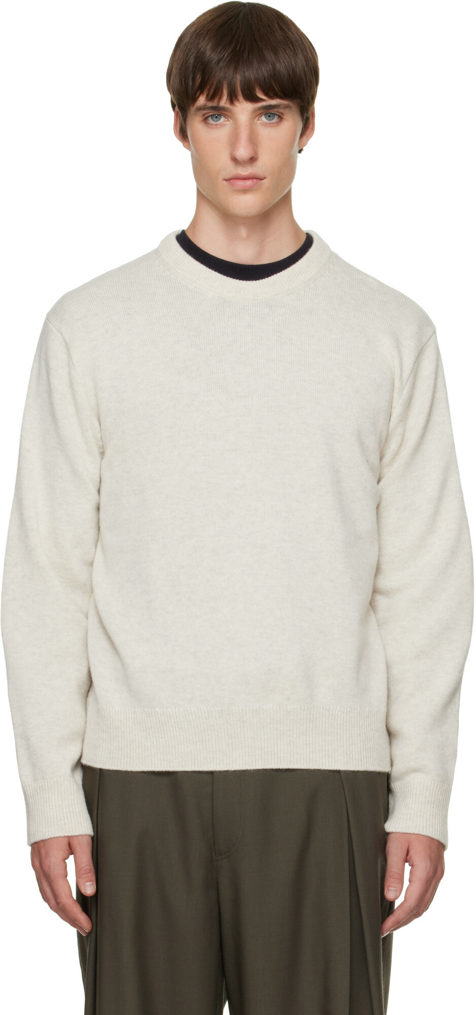 Solid Homme Gray Wool & Cashmere Sweater