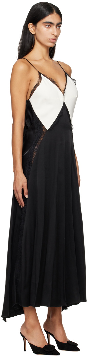 Victoria Beckham Black & White V-Neck Maxi Dress Victoria