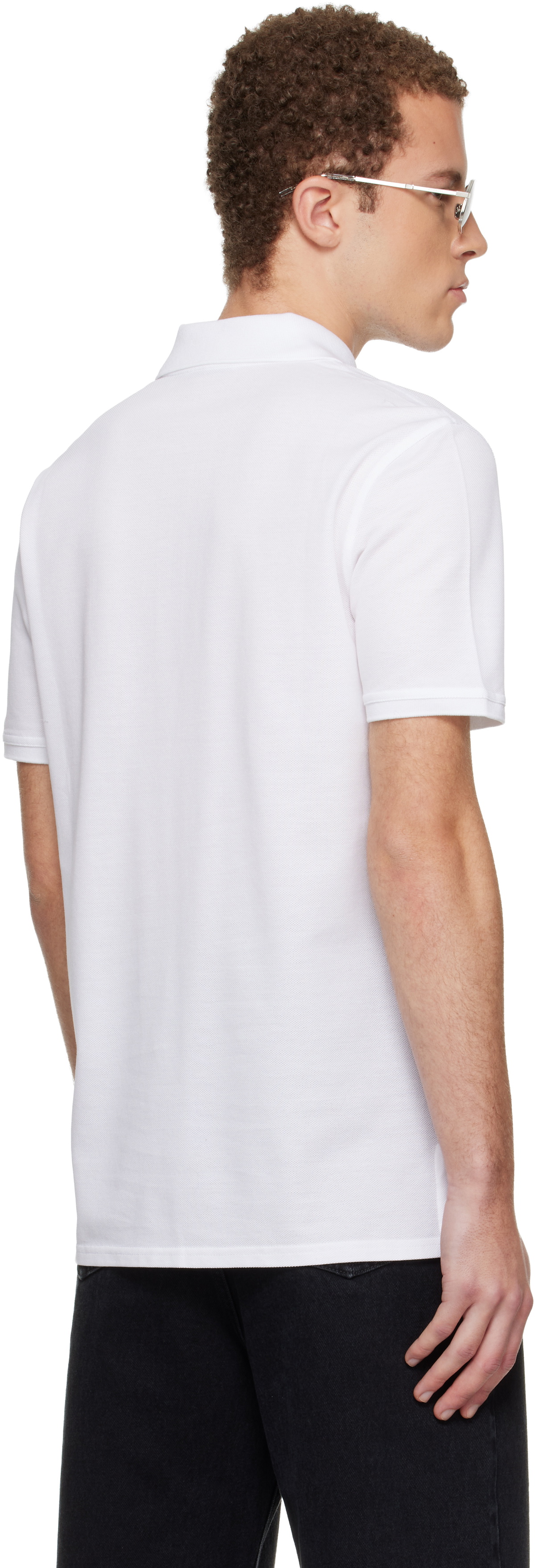 Givenchy White Front Pocket Polo
