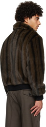 Ernest W. Baker Brown Zip Faux-Fur Jacket