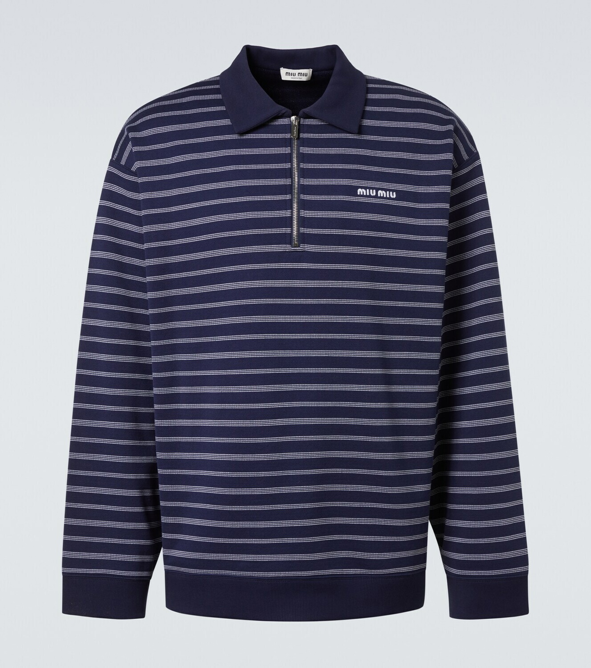 Miu Miu Striped cotton polo sweater