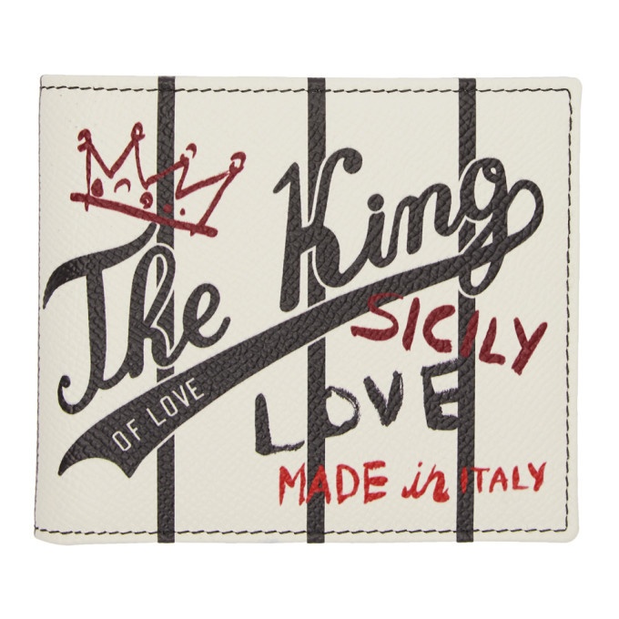 Photo: Dolce and Gabbana White The King Bifold Wallet