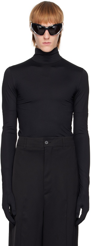Photo: Balenciaga Black Fitted Long Sleeve T-Shirt