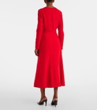 Carolina Herrera Belted crêpe midi dress