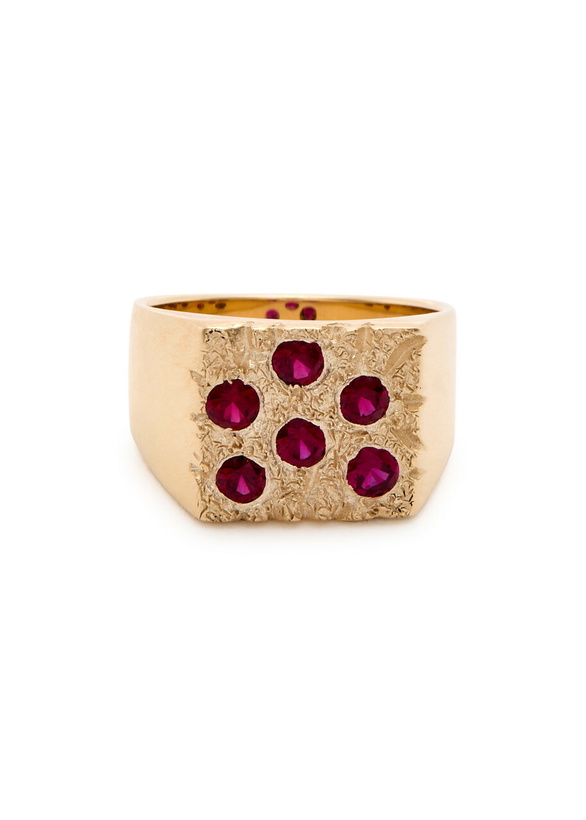 Photo: Bleue Burnham The Mini Rose Garden 9kt Gold Signet Ring