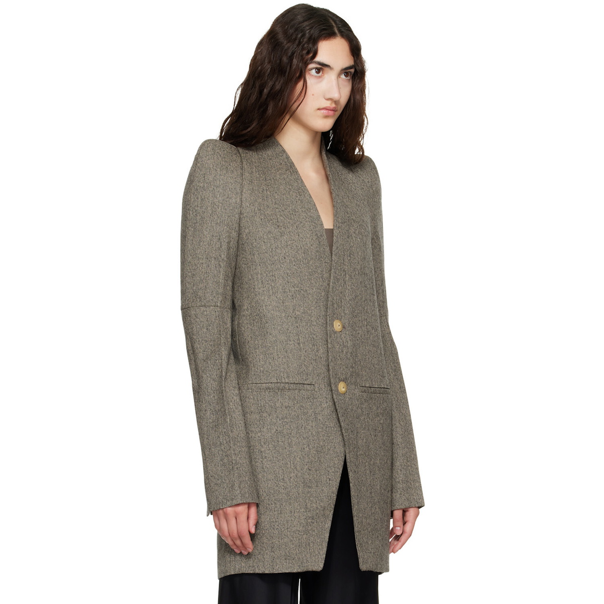Rick Owens Gray Tower Metro Blazer