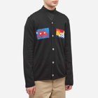 Comme des Garçons SHIRT Men's Invader Graphic Cardigan in Black