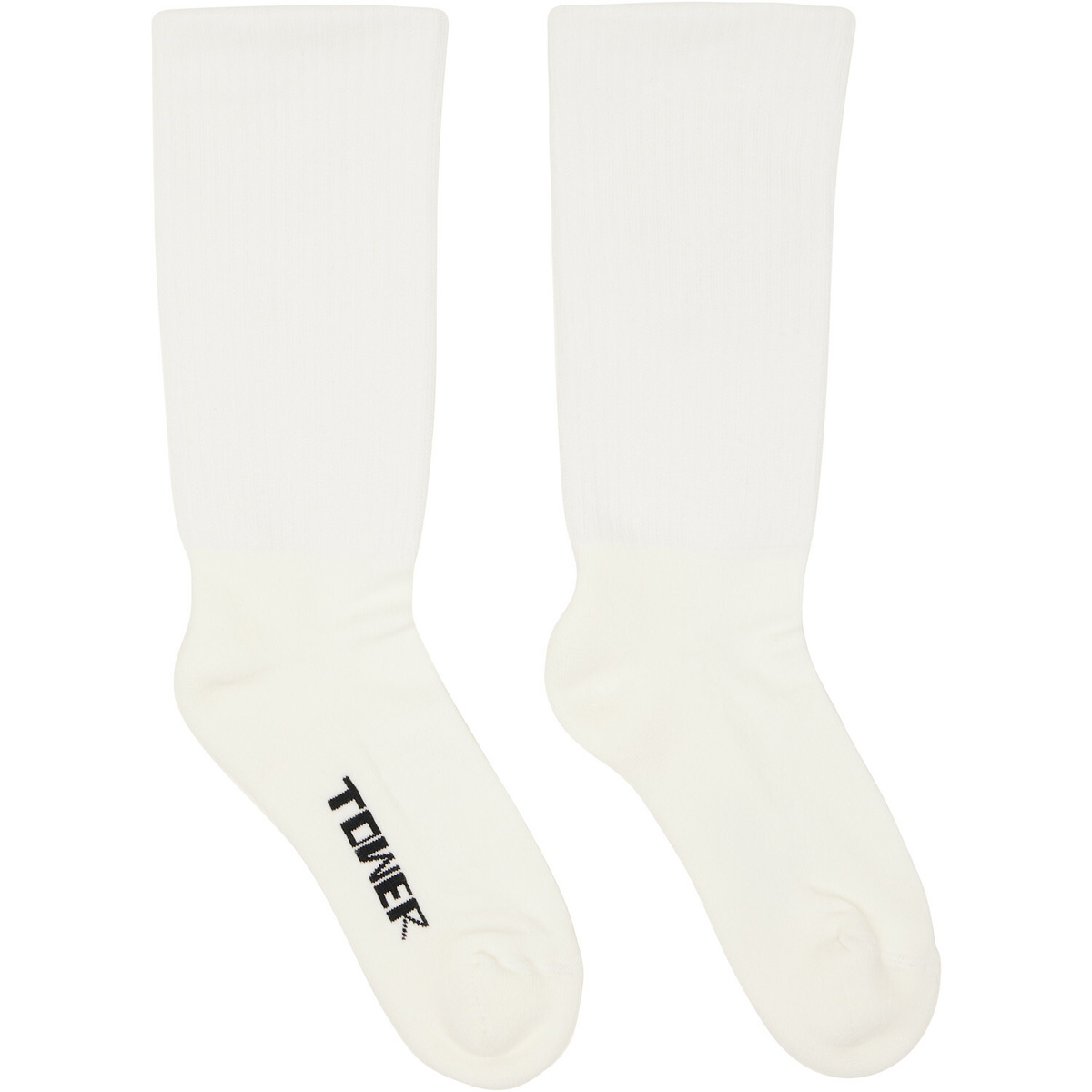 Rick Owens DRKSHDW White 'Tower' Socks