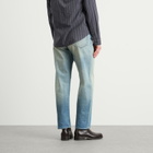 Auralee Men's Selvedge Faded Straight Jeans in Faded Indigo