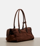 Balenciaga Le City East-West Small suede shoulder bag