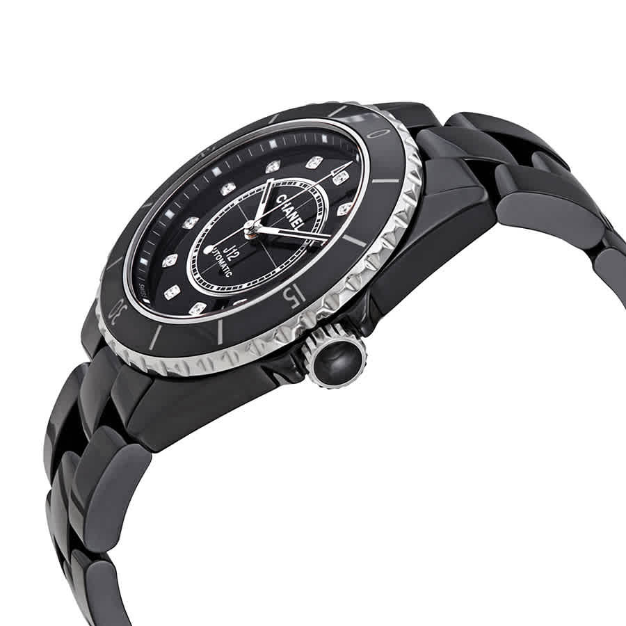 Chanel J12 Automatic Diamond Black Dial Ladies Watch H5702