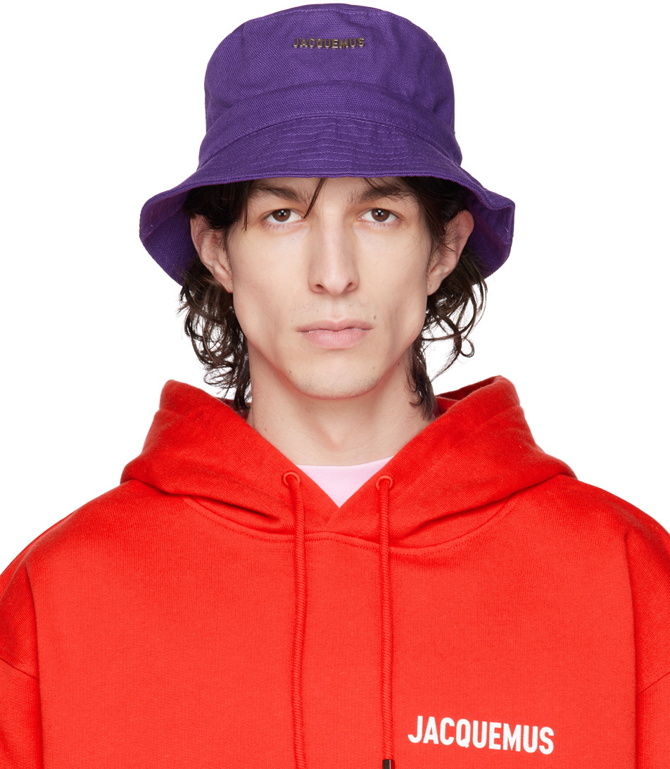 Jacquemus unisex purple bucket hat Le bob gadjo cloth panama Jacquemus Purple size 58 cm in  main image 4