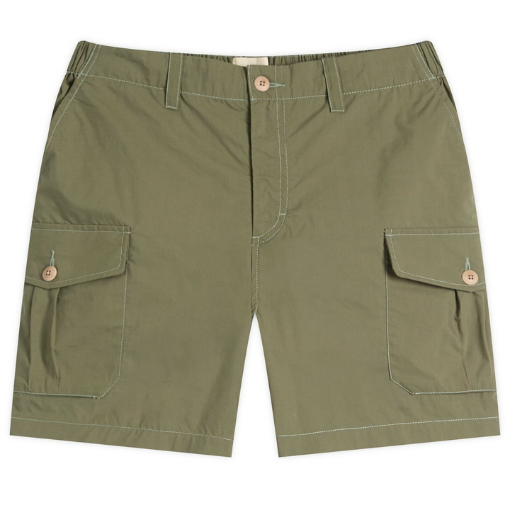 Photo: Folk Men's Utility Shorts in Dark Sage