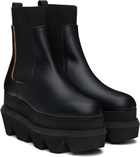 sacai Black Leather Chelsea Boots