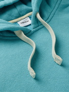 ASPESI - Mélange Fleece-Back Cotton-Jersey Hoodie - Blue