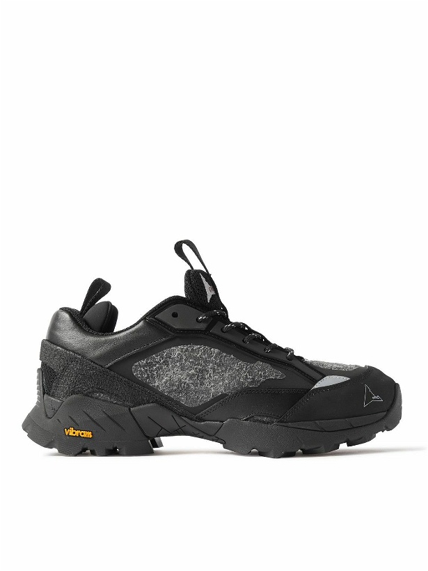 Photo: ROA - Lhakpa Rubber and Leather-Trimmed Mesh Hiking Sneakers - Black